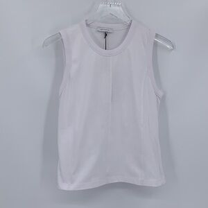 Ninety Percent Organic Cotton panel tank shirt top white sleeveless seam new M